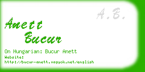 anett bucur business card